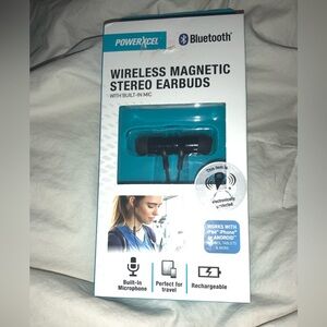 Brand New Power  Xcel Wireless Magnetic Earbuds Bluetooth Rechargeable.